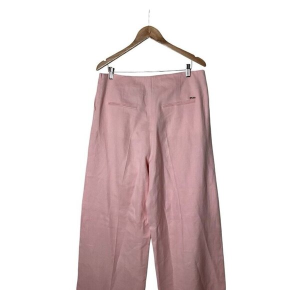 BOSS Pink Linen Blend Tapito Wide Leg Pants Trousers US 12 IT 48 1031 - Picture 6 of 10